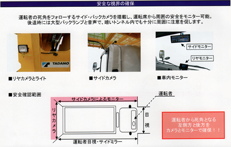 トンネル照明工事車両　安全視界の確保